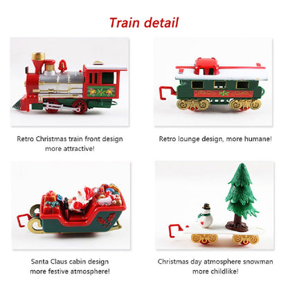 Juego de tren ferroviario de juguete eléctrico para niños de juguete de tren de vagón eléctrico de Navidad