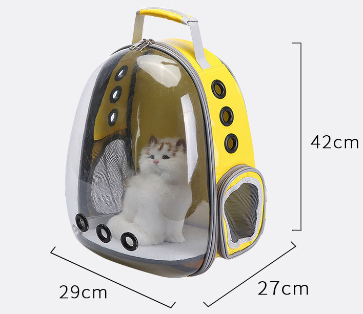 Mochila portátil para cachorros y mascotas, bolso con diseño de cápsula espacial, mochila de conejo para turismo de 360 ​​grados