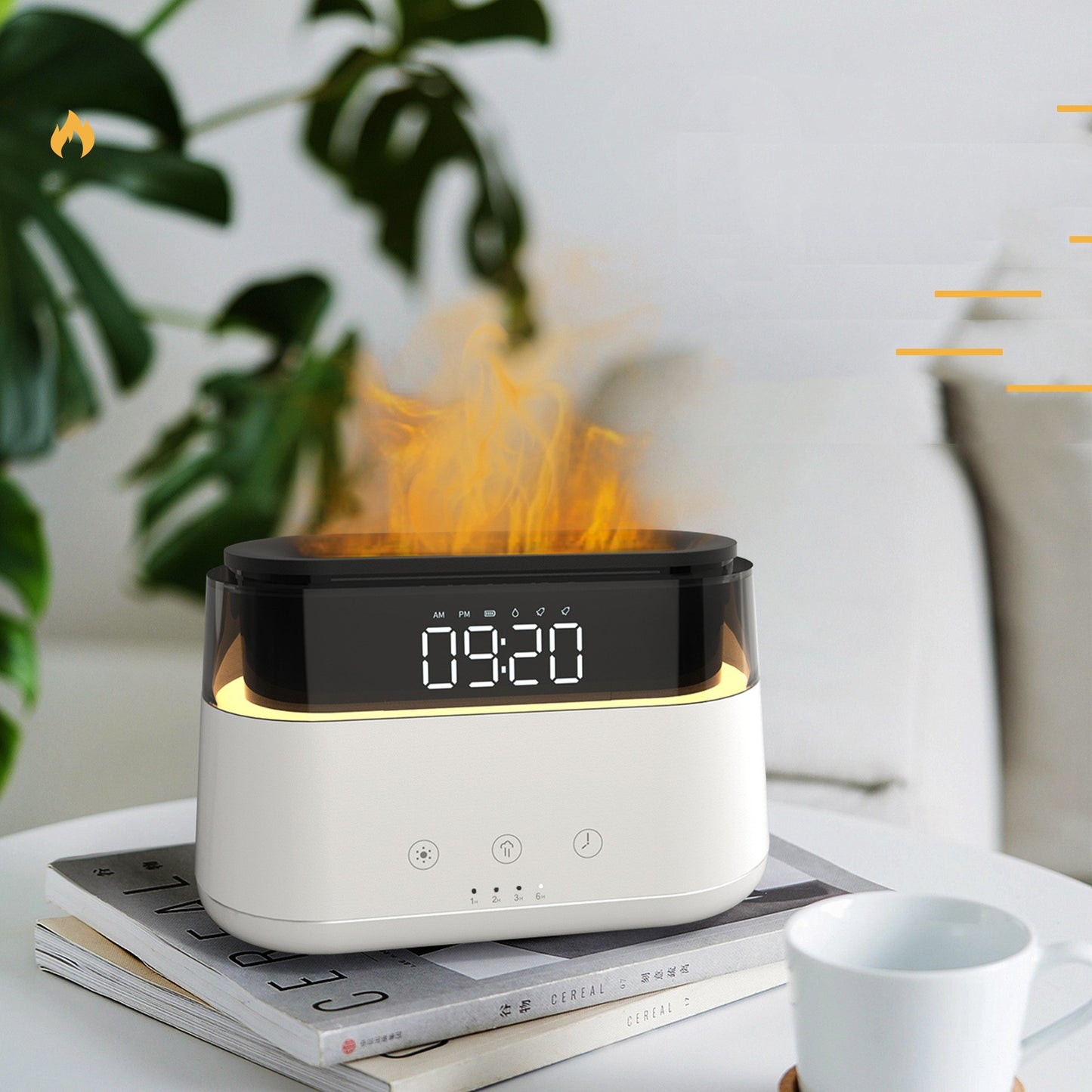 Humidificateur à flamme avec horloge chambre à coucher de la Machine de pulvérisation de parfum chronométrée intelligente pour un usage domestique