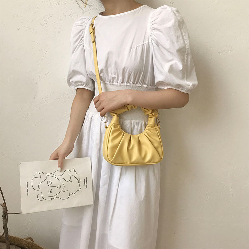 Pleated bag small hand underarm bag