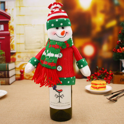 Decoraciones navideñas Botella de vino navideña Calcetines