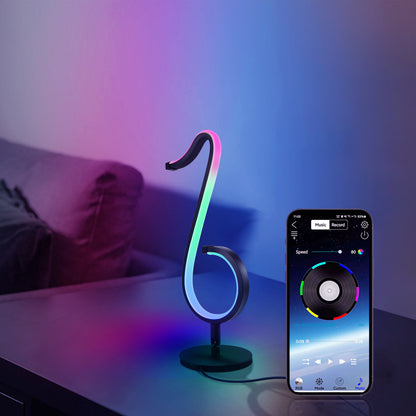 Intelligent APP télécommande symphonie atmosphère lumière LED veilleuse 180 ° Rotation bureau chevet pour la décoration de la maison lampe