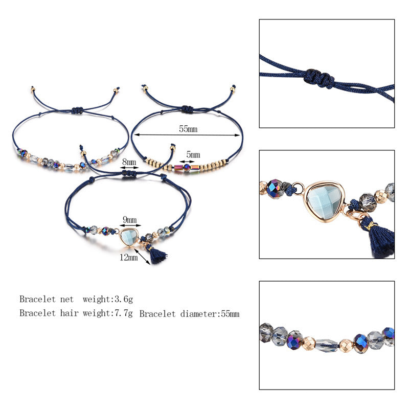 Conception géométrique Crystal Pick Stone Combinaison gratuite multi-éléments avec bracelet de mode