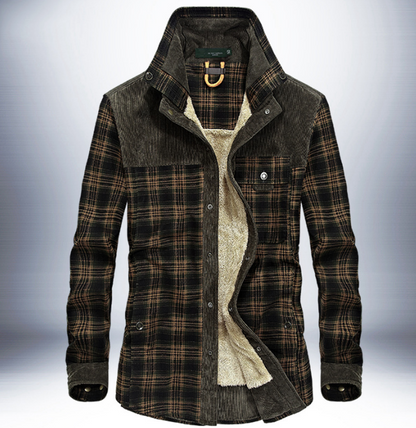 Chaqueta de invierno para hombre, chaquetas gruesas y cálidas de lana, abrigos, chaqueta a cuadros de algodón puro, ropa militar