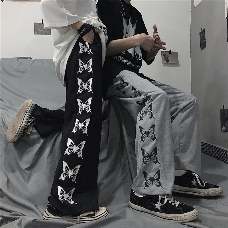 Pantalones casuales sueltos estampados estilo Harajuku para mujer