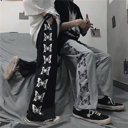 Harajuku Style Printed Loose Casual Pants Women