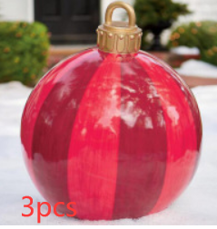 Bola de adorno navideño inflable para exteriores de Pvc 60CM