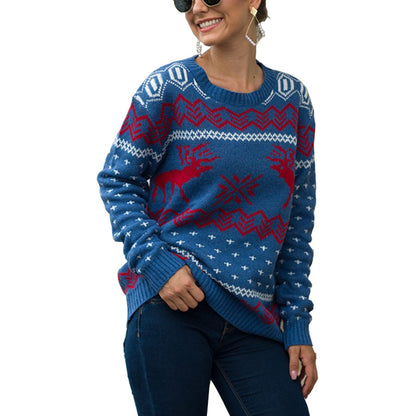 Snowflake Fawn Jacquard Long Sleeve Pullover