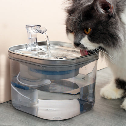 Dispensador de agua de circulación automática de acero inoxidable para perros y gatos, fuente inteligente, accesorios para mascotas