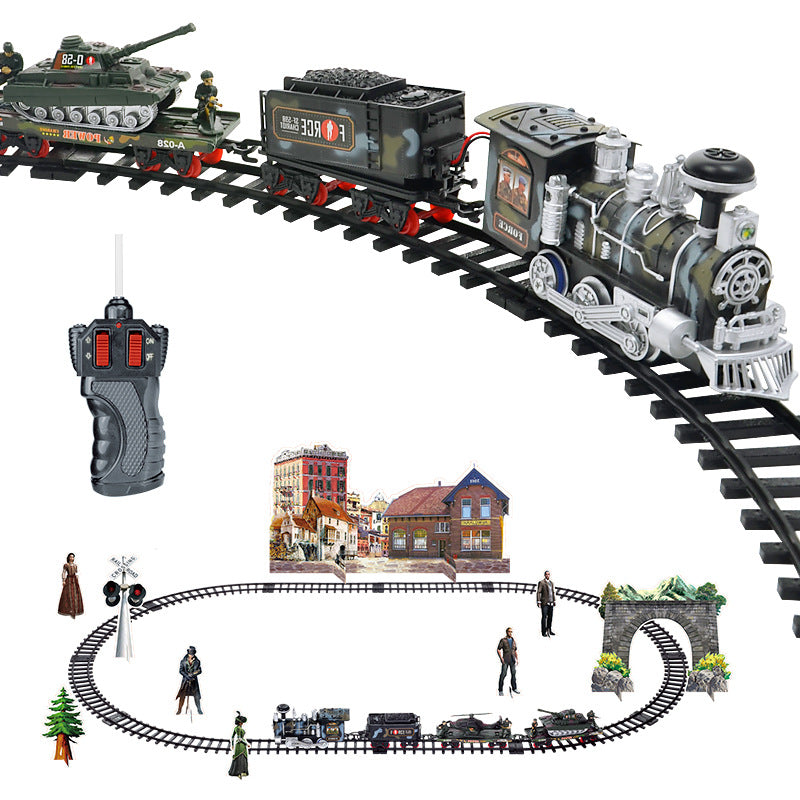 Electric smoke remote control rail train