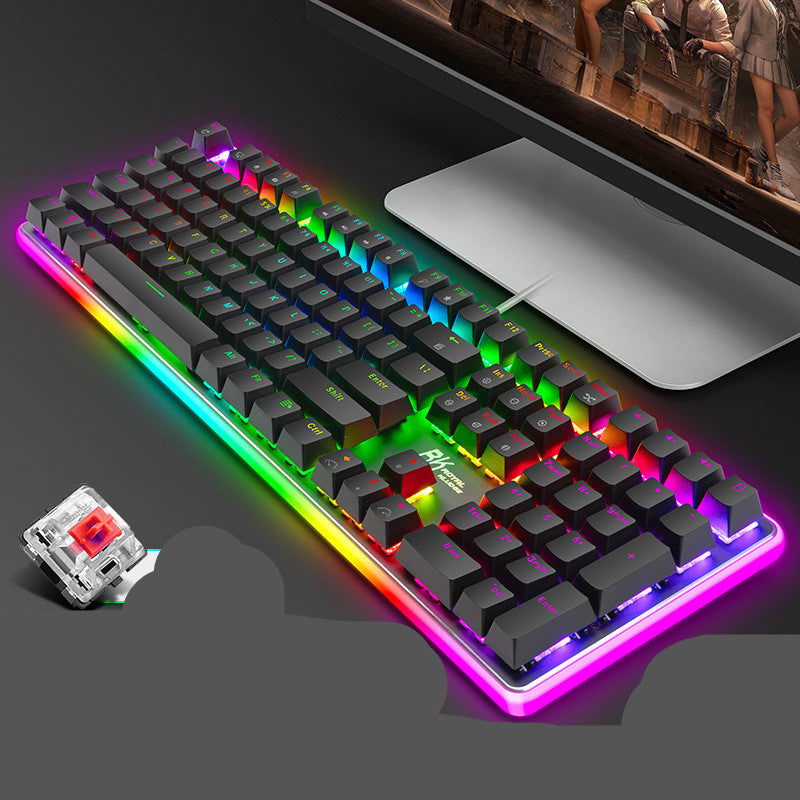 Teclado de escritorio para juegos de 108 teclas con eje rojo y té verde negro