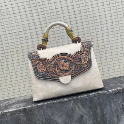 Sac à bandoulière en relief tridimensionnel pour femmes à la mode de style rétro