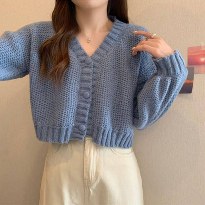 Early Spring Cardigan Short V-neck Sweater Coat