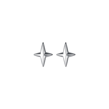 S925 Silver Simple Women's Four-corner Star Earrings