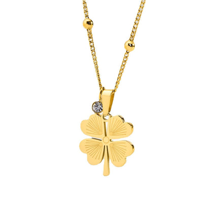 Diamond Hollow Pattern Love Clover Necklace