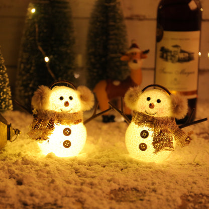 Adornos navideños luminosos de hombre de hielo