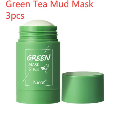 Mascarilla limpiadora de té verde, barra de arcilla, Control de aceite, antiacné, blanqueamiento, mascarilla de algas, cuidado de la piel