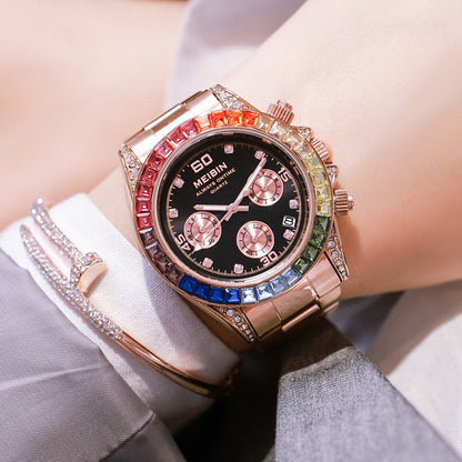 Ins Style Rainbow Circle Fashion Watch Sports Style Ladies Watch