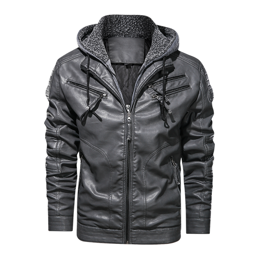 Men Leather Jacket Motor And Biker Hooded Men Leather Jackets