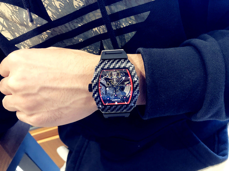 Reloj tourbillon mecánico automático esqueleto