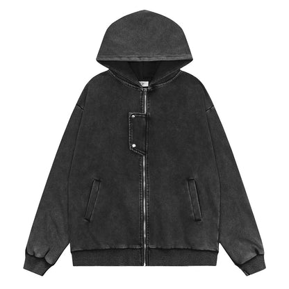 Washed Old Hooded Jacket For Men