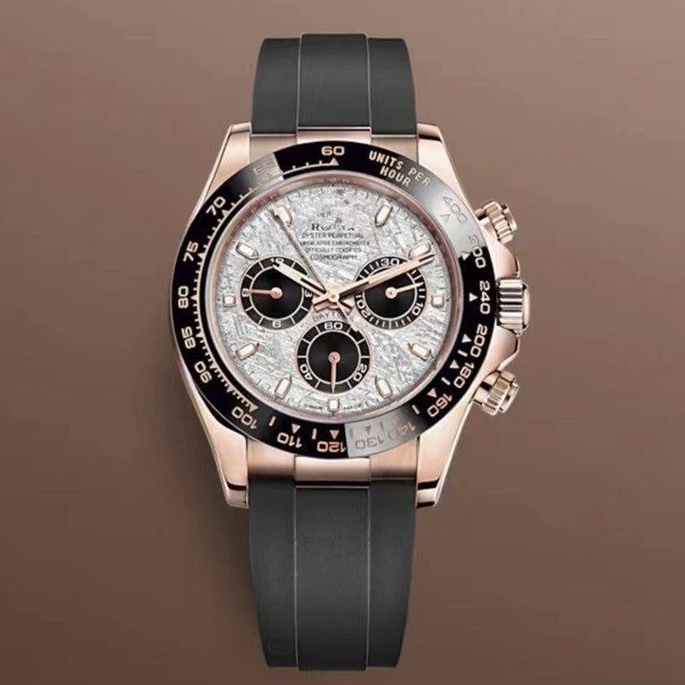 Popular Daytona, reloj mecánico de tres ojos y seis agujas, correa de acero para hombre, reloj de correa de cuarzo multifuncional