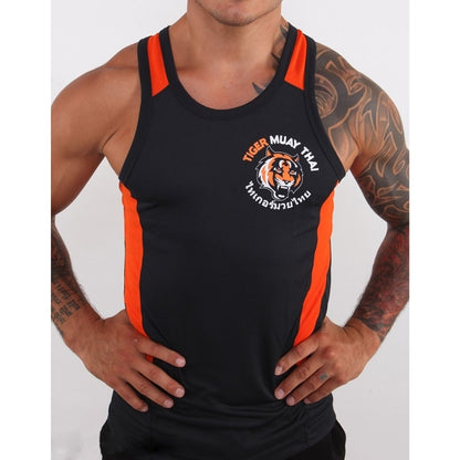 Thai Tiger Boxing Gym Chaleco negro y naranja