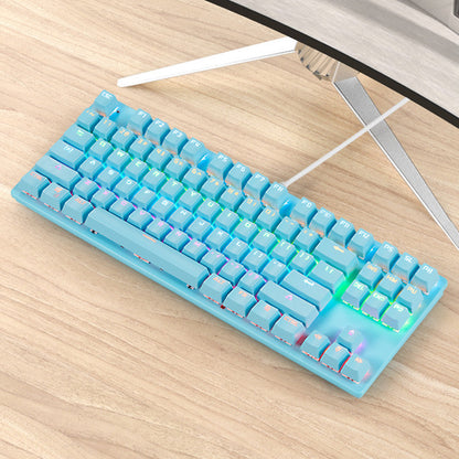 Mechanical Keyboard Green Shaft Desktop Non Punch 87 Key Keyboard