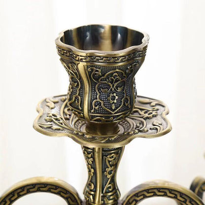 Retro Alloy Candle Holder Decoration Luxury