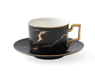 coffee cup with gold prints