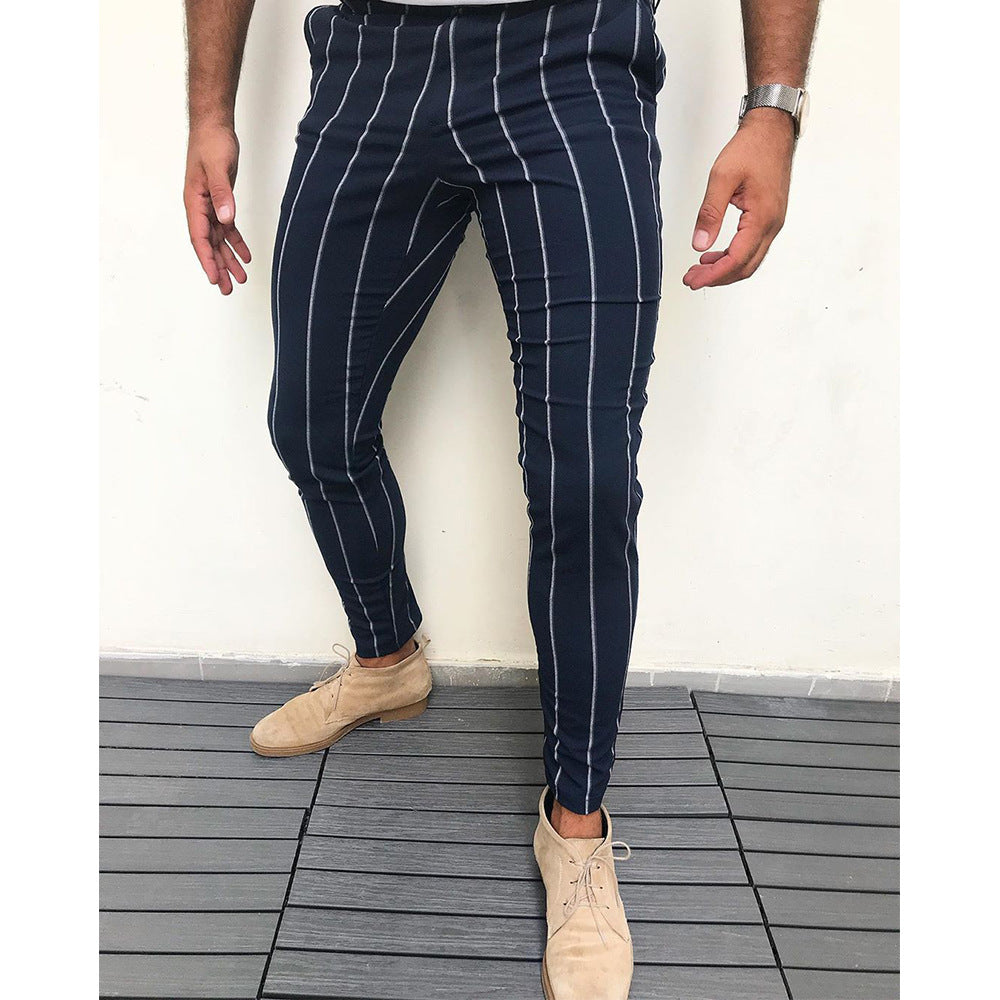 Striped men's casual pants