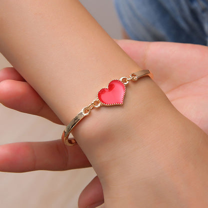 Pulsera de corazón de melocotón retro al por mayor de joyas de amor de moda