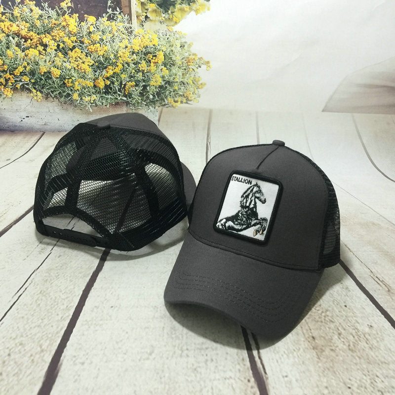 Gorra de béisbol con bordado de animales para hombre y mujer, verano