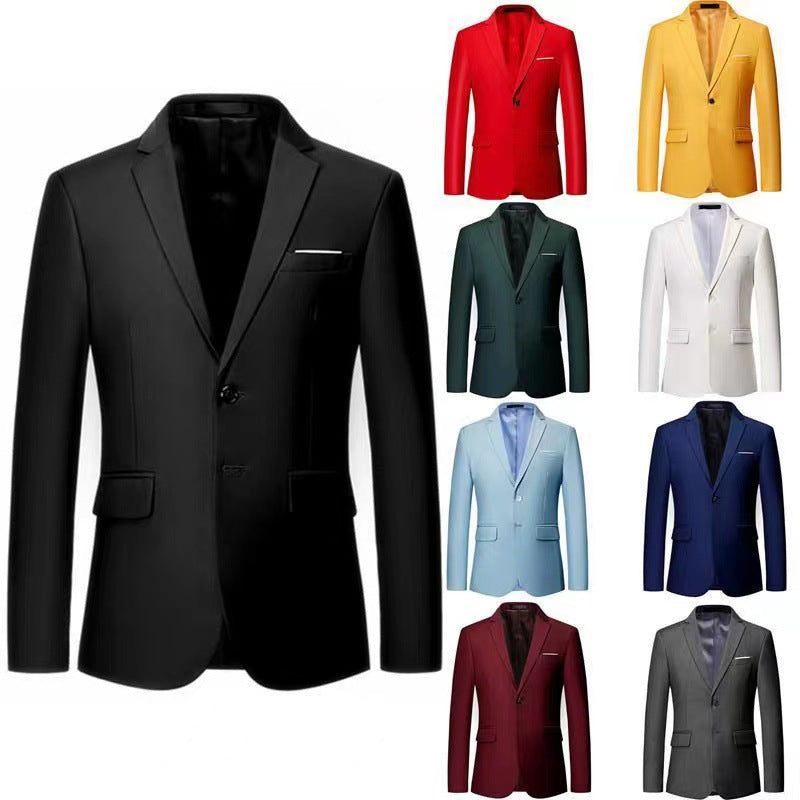 Chaqueta de traje pequeña informal de dos botones a la moda para hombre