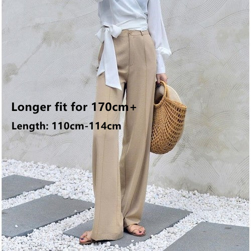 Autumn Wide Leg Pants Women Elastic Waist Pants El