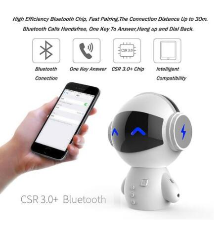 Fruitron lindo mini robot altavoz bluetooth