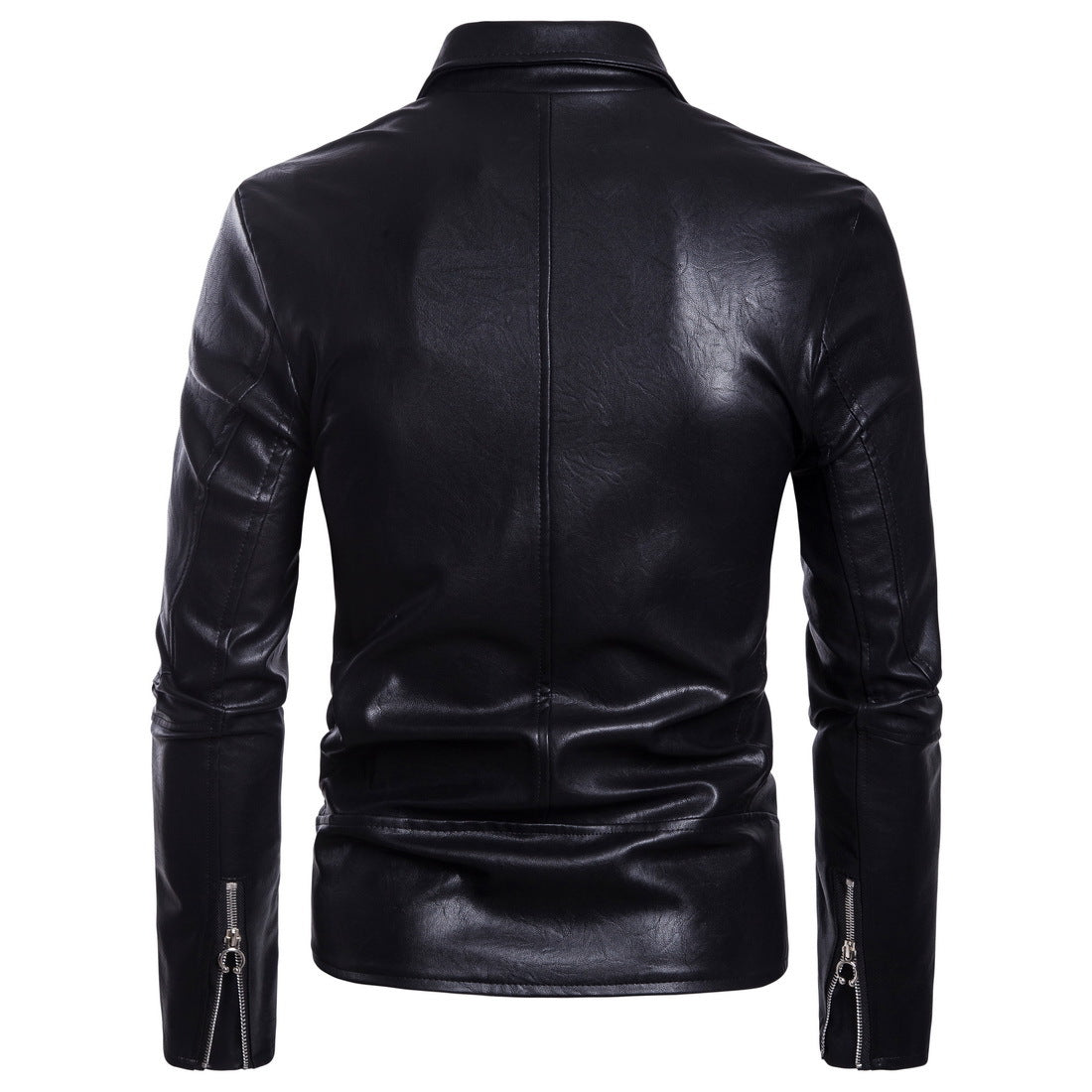 Men's Motorcycle Multi Zip Leather Coat