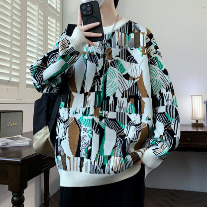 Men's Round Neck Fashion Knitted Sweater