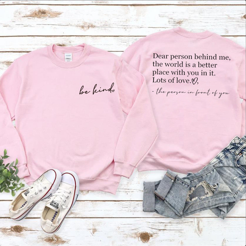 Tops Be Kind Logo Language Mujer Blessing Inspirational Teacher Suéter Suelto