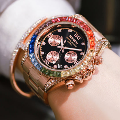 Ins Style Rainbow Circle Fashion Watch Sports Style Ladies Watch