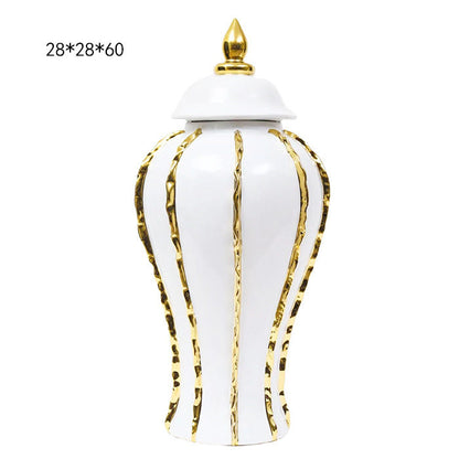 European Style Light Luxury Electroplated Ceramic Vase