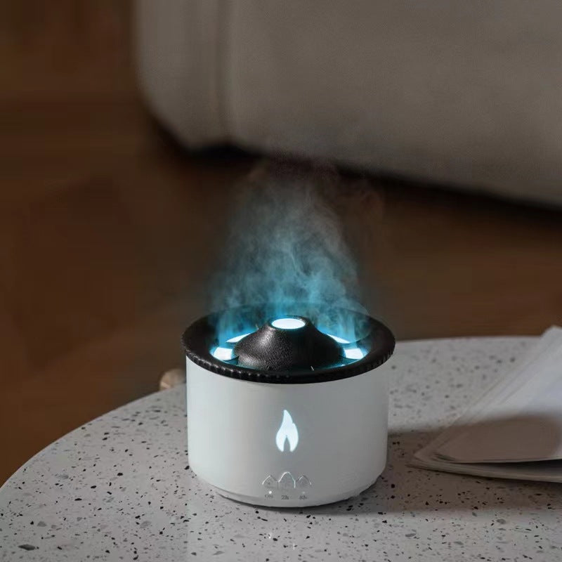 Nouveau humidificateur d'huile essentielle à ultrasons créatif diffuseur d'humidificateur de flamme d'air de méduse de pulvérisation de Machine d'aromathérapie de volcan