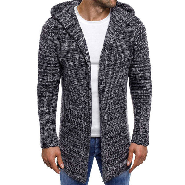 Mens Hoode Trench Cardigan Blusa Outwear Acolchado Abajo Invierno