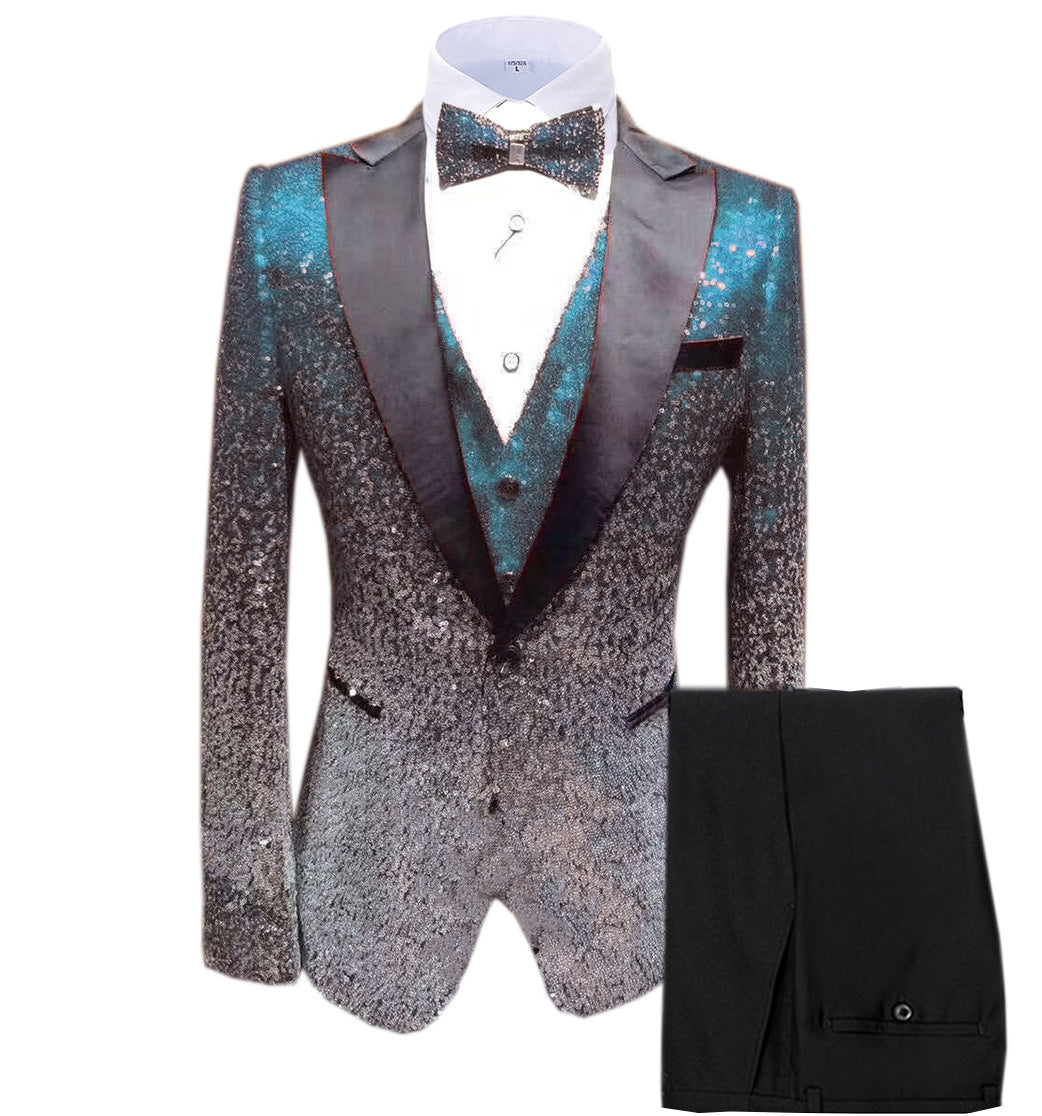 Sequin Men's Suit Three Piece Set