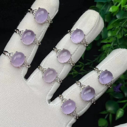 anillo de cristal morado para mujer