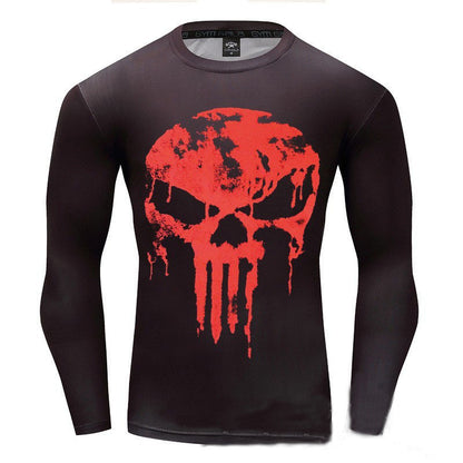 Punisher Men Compression Shirts Bodybuilding Skin Tight Long Sleeves Jerseys Clothings