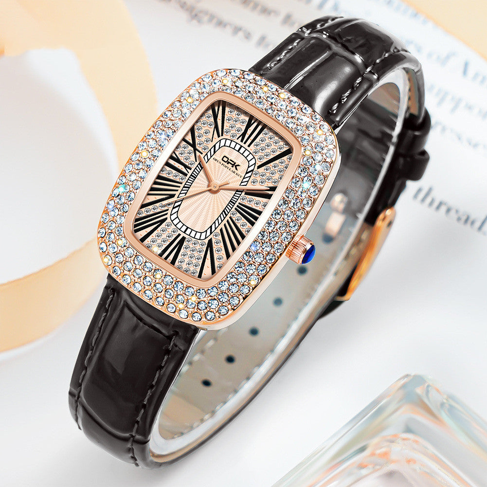 Reloj Diamond Elegante Cinturón Retro Modelo