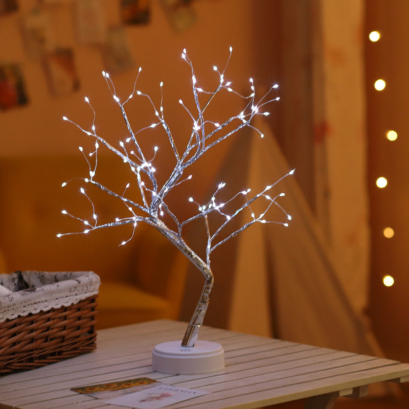 Decoración navideña Luz nocturna Luz LED de árbol de perlas Luz táctil estrellada