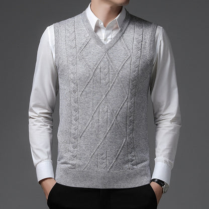 Warm Cashmere Waistcoat For Middle-aged And Elderly Dad