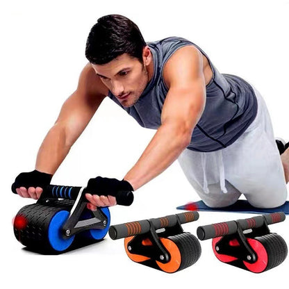 Ejercitador Abdominal de doble rueda para hombres y mujeres, rueda Ab de rebote automático, entrenador de cintura, gimnasio, deportes, dispositivos de ejercicio en casa